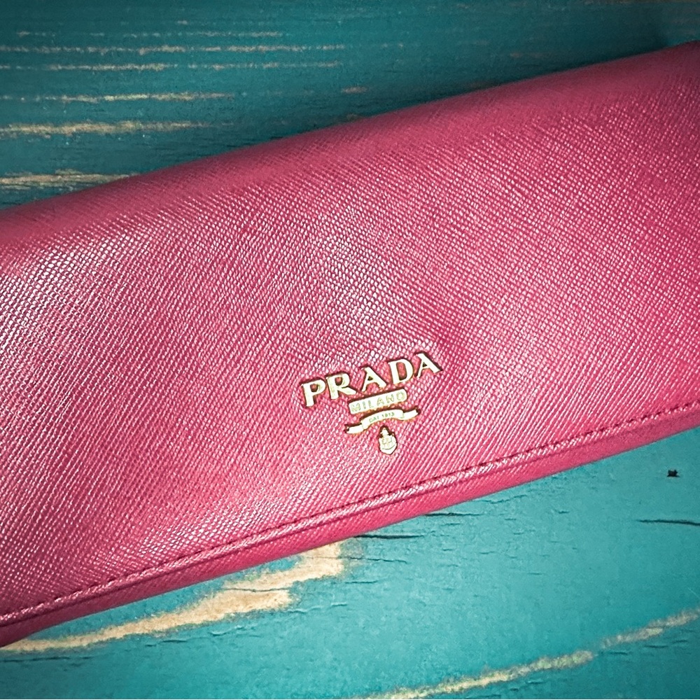 Prada Pink Saffiano Leather Wallet